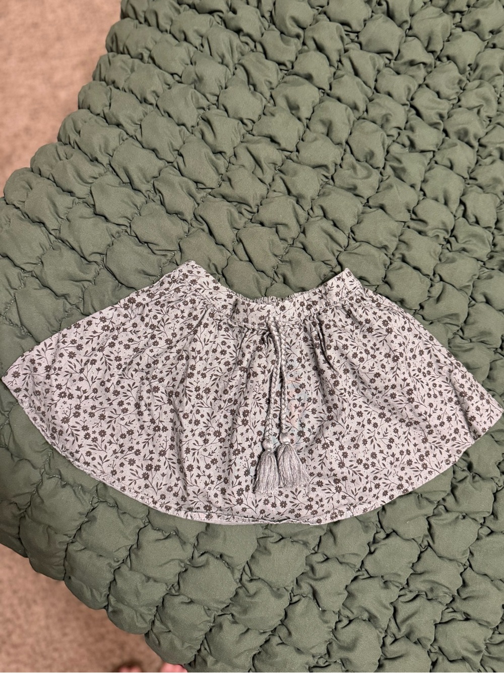 Rylee + Cru Gray Floral Tassel Skirt